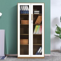 奈高 NG文件柜办公柜钢制铁皮柜资料柜档案柜储物拆装柜通玻咖啡套色文件柜0.8mm