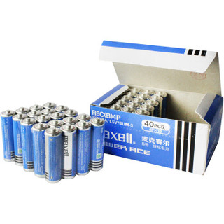 日本麦克赛尔(Maxell)5号电池40粒碳性干电池家庭装 相机儿童玩具挂钟