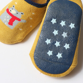 馨颂婴儿地板袜两双装秋冬宝宝防滑袜套儿童家居袜子套装 L(18-24个月)