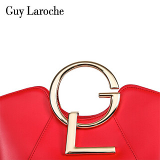 Guy Laroche 姬龙雪 女士奢侈品手提单肩包时尚典雅十字纹牛皮包专柜同款简约大气手柄包GW18271182-04红色