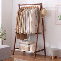 家逸简易衣架卧室落地衣帽架家用实木衣服架简约现代挂衣架RF-1159