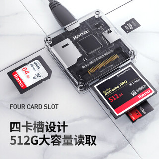 绿巨能（llano）USB3.0读卡器 多功能合一高速读卡 多盘符读卡器 支持SD/TF/Micro SD/CF存储卡等 CC1015