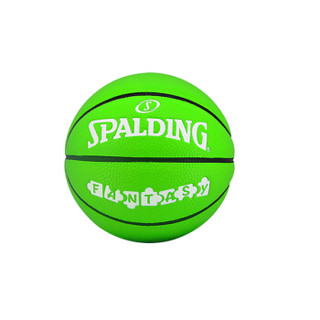 斯伯丁 Spalding 迷你篮球儿童小孩宠物1号蓝球皮球 65-079Y 荧光绿