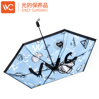 韩国VVC CM00091太阳伞女防紫外线雨伞双层折叠遮阳伞防晒晴雨两用伞 花朵红
