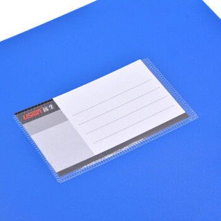 远生（USign）A4双层文件保护套/资料套 分类标签文件夹/资料夹蓝色 12个装3735