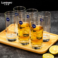 乐美雅（Luminarc）玻璃水杯套装 家用凉水杯子 伊斯朗直身杯290ml 6只装 E5880