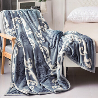九洲鹿 毛毯毯子加厚云貂绒毯法兰绒毯 午睡空调毯珊瑚绒盖毯 欧尚风情150x200cm