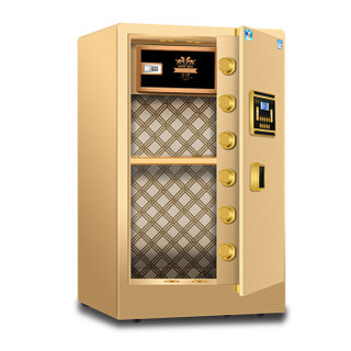 虎牌保险柜家用小型办公全钢密码钥匙保管箱开启香槟金高80cm BGX-5/D1-80