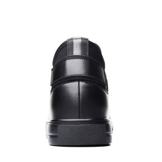宜驰 EGCHI 休闲商务潮流隐形内增高板鞋子男士厚底耐磨 KC88022 黑色 39