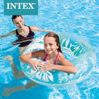 INTEX 59251新款儿童成人救生圈浮圈游泳圈腋下圈成人加厚游泳圈 颜色随机发款