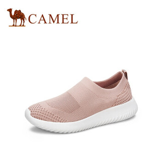 骆驼（CAMEL） 女士 休闲透气织物套脚圆头休闲鞋 A912266150 粉色 39