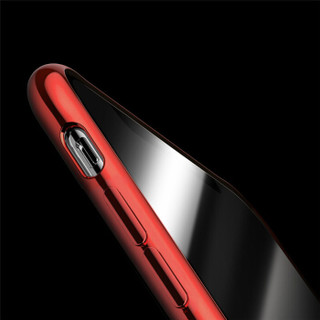 悦迪（yuedi）苹果xs max手机壳iPhone保护套电镀透明硅胶软边全包防摔气囊转音防尘原机调色德国拜耳 电镀红