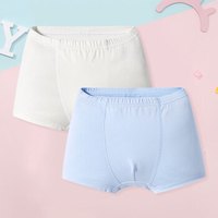 三枪儿童内裤 两枚装 A类抑菌弹力棉男童儿童中大童学生成长期平脚裤 59055B0 白+蓝 120