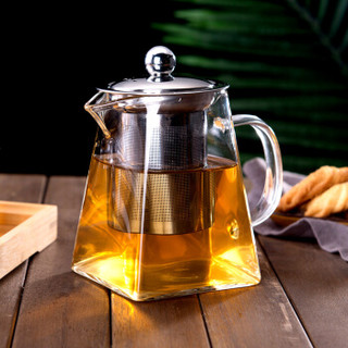 洁雅杰玻璃茶具耐热玻璃茶壶(550ml)耐热玻璃泡茶壶带滤网硼硅玻璃煮茶壶 YGE-9805