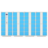 钱柜 电子存包柜 超市储物柜寄存柜存物柜电子感应锁 48门 红外线条码 天蓝色