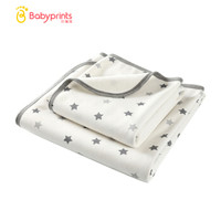Babyprints婴儿隔尿垫新生儿用品 印花针织透气防水可洗儿童隔尿垫中号1条装灰色