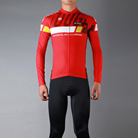 迈森兰 MYSENLAN 男子骑行服夏季长袖骑行服套装男自行车山地车公路车春秋衣服骑行装备 彪悍 红 S