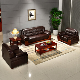 中伟（ZHONGWEI）办公沙发会客沙发接待沙发时尚简约商务沙发办公沙发组合3+1+1+大茶几