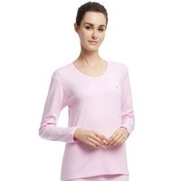 花花公子 秋衣秋裤女 棉质纯色圆领基础保暖内衣套装 粉色 M(160/85)