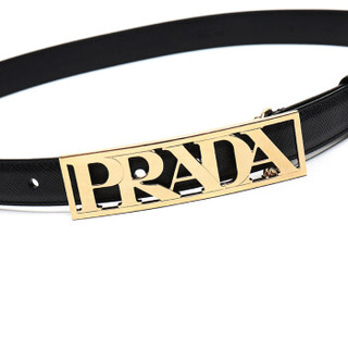 PRADA 普拉达 女士黑色牛皮板扣式皮带腰带 1CC267 053 F0002 100cm