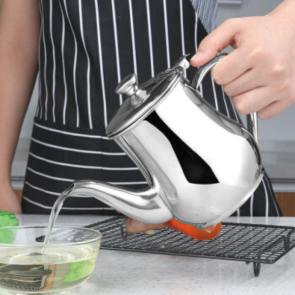 极度空间 油壶家用厨房不锈钢油壶大容量调料调味瓶防漏防尘带盖油瓶