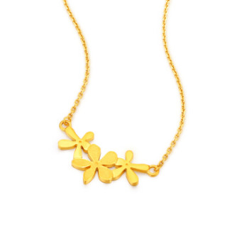 luk kwai fook 六桂福黄金项链 黄金项链 999足金春暖花开套链女 nh