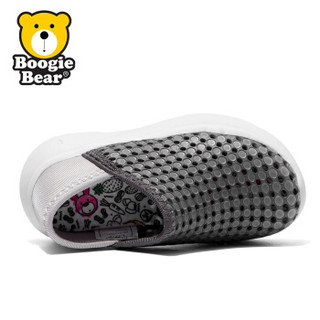 Boogie Bear2019新款男女小童透气洞洞鞋幼童夏季休闲包头沙滩凉鞋 BB191S0602灰色 28