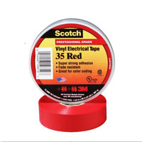 3M Scotch 35# PVC电气绝缘胶带 优质相色胶带 19mm*20.1M*0.177mm 单卷装 红色