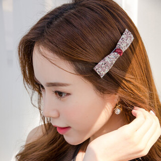 奇美拉(CHIMERA)发夹女韩国成人女一字夹马尾扎头发发卡水钻夹子发饰头饰 红色