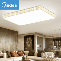 美的（Midea）LED吸顶灯客厅餐厅全屋灯具浪漫简约现代智能调色调光遥控长方形繁花56W