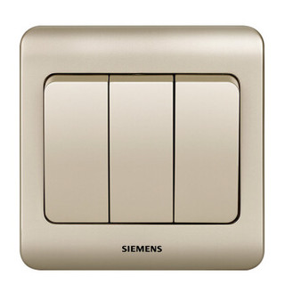 西门子(SIEMENS)开关插座 远景系列 三开双控开关面板 (金棕色)5TA02361CC133