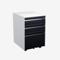 麦森（maisen）活动柜 办公职员文件资料储物抽屉小矮柜子 白+黑套色鹅颈拉手 可定制 MS-HDG-209