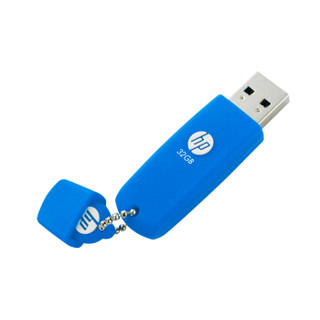 惠普 （HP）32GB USB2.0 U盘 v188w 蓝色 学生可爱电脑车载两用创意优盘