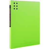 飞兹(fizz)A4加厚文件夹子(长押夹+板夹)立体背条彩色资料夹/学生试卷收纳夹 绿色FZ101024