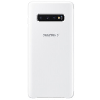 三星（SAMSUNG）S10+原装镜面保护套 保护壳 G9750手机 智能手机套 翻盖式 全包防摔 白色