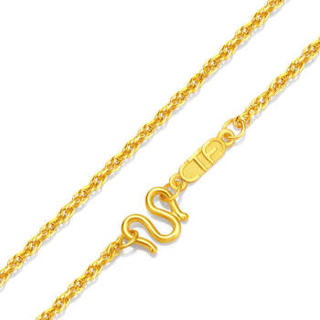 周大福（CHOW TAI FOOK）礼物 水波纹足金黄金项链 F177100 68 40cm 约4.9克