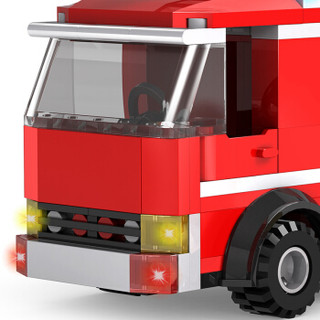 积高（COGO）消防云梯战车积木 消防灭火警察大队模型 儿童立体拼插拼装启蒙玩具 13613