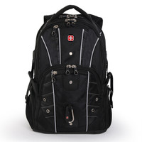 SWISSGEAR瑞士双肩包超大容量17.3英寸行李背包男士短途出差旅行包运动健身包多功能收纳旅游包 SA-9850c黑色
