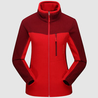 富铤(FORTEI)棉衣男棉服2019秋冬新款抓绒衣男情侣款摇粒绒开衫保暖外套 W801 红色(女款) 2XL