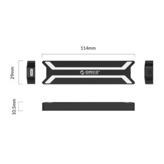 奥睿科（ORICO）移动硬盘盒M.2 NVMe转Type-C 10Gbps USB3.1固态SSD硬盘全铝合金外置壳 黑色PBM2-C3