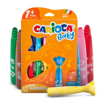 意大利进口CARIOCA卡通绘画水彩笔12色套装 宝宝玩具 安全可水洗儿童文具画笔