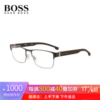 雨果博斯（HUGO BOSS）眼镜框 近视眼镜男全框磨砂棕镜架男女士眼镜光学眼镜架 BOSS 1040-05N/18-57MM