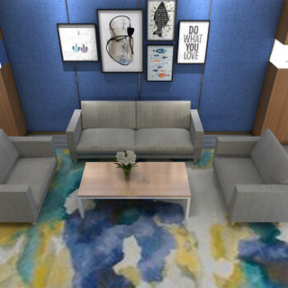 麦森（maisen）办公沙发 现代简约办公室商务创意沙发组合 3+1+1人位 灰色可定制 MS-19XM-0726
