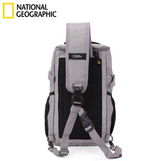 国家地理National Geographic胸包男士单肩包斜跨包斜挎多功能实用迷你运动腰包手提包 NG14106 银灰色