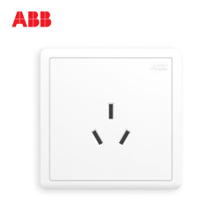 ABB开关插座远致明净白墙壁86型开关面板16A空调三孔AO206 *10件