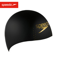 Speedo/速比涛 3D智感贴合 专业 鲨鱼皮泳帽 男女通用 S码808216D502黑/金色