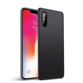 赛恳徳  iPhone X/iPhone XS手机套 磨砂硅胶软壳/全包外壳防摔壳 商务格调 黑色