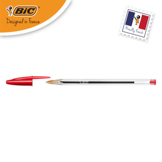 BIC比克 Cristal 经典圆珠笔PenBeat 1.0mm红色 5支 进口文具原子笔中油笔