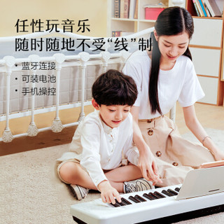 The ONE智能电子琴AIR新品 61键电子钢琴 成人儿童初学乐器 蓝牙多功能 黑色+琴包