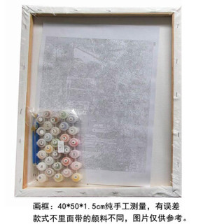 墨斗鱼 DIY数字油画蓝鲸40*50cm客厅填充手绘画画填色手工油彩画装饰画